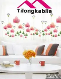 Stiker dinding beautiful flower decoration