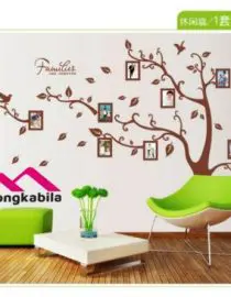 Stiker dinding large photo frame tree