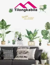 Stiker dinding green potted plant