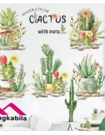 Stiker dinding water color cactus
