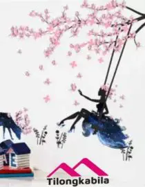 Stiker dinding romantic fairy girl