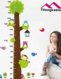 Stiker dinding monkey owl height