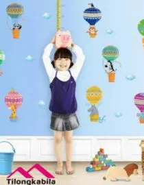 Stiker dinding hot air ballon height