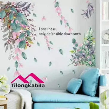 Stiker dinding plant and leaves