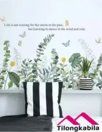 Stiker dinding little green leaf