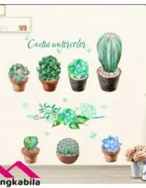 Stiker dinding cactus watercolor
