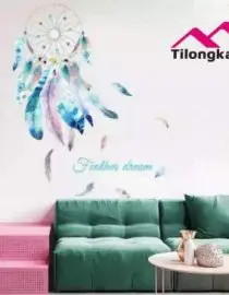 Stiker dinding feather catcher dream