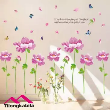 Stiker dinding creative peony - Gambar 5