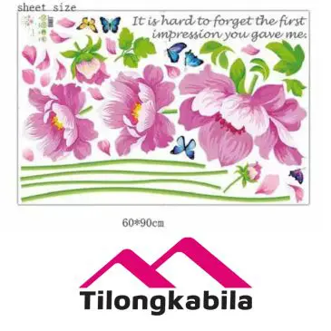 Stiker dinding creative peony - Gambar 6