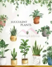 Stiker dinding lovely potted plants