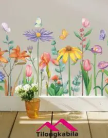 Stiker dinding colorful flower