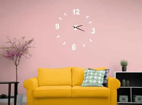 Jam dinding 3d angka putih