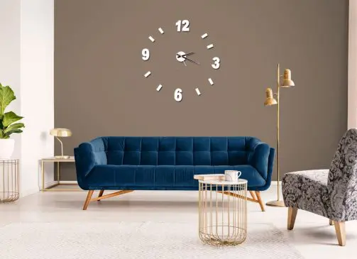 Jam dinding 3d angka putih - Gambar 2