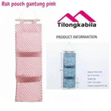 Rak pouch gantung pink
