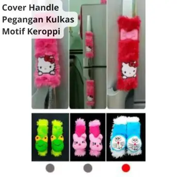 Cover Handle Pegangan Pintu Kulkas Rasfur Motif Keroppi 1 Pasang