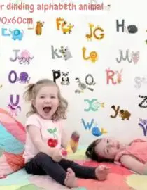 Stiker dinding abc alphabeth animal