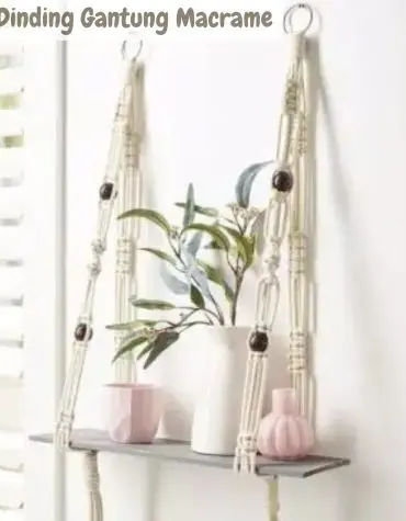 Rak Dinding Gantung Macrame Shelf Hanging K145 Size 14x40cm