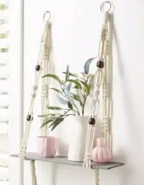 Rak Dinding Gantung Macrame Shelf Hanging K145 Size 14x40cm