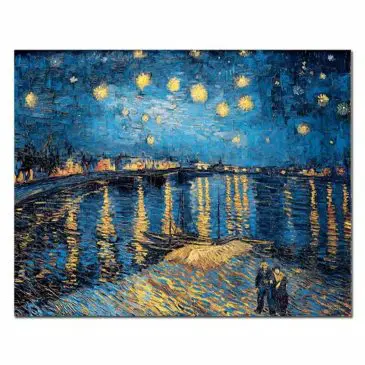 Lukisan kanvas modern van gogh starry night - Gambar 3