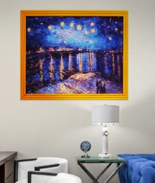 Lukisan kanvas modern van gogh starry night - Gambar 2