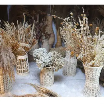 Vas bunga rotan botol jin - Gambar 2