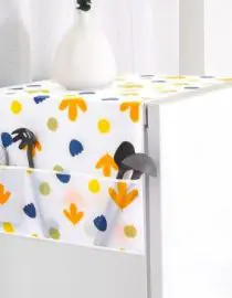 Cover Penutup Kulkas Anti Air Dengan Kantong Samping Penyimpanan motif Summer