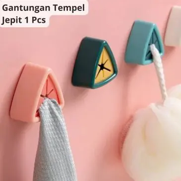 Gantungan Tempel Dinding Serbaguna Jepit Tanpa Hook Kait