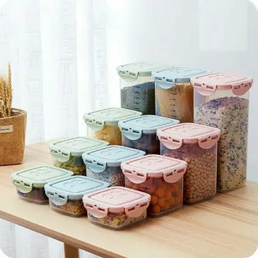 Toples Penyimpanan Makanan Snack Sereal Plastik 650ml