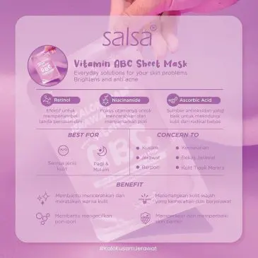Mask Sheet Salsa Vitamin ABC Pink - Gambar 2
