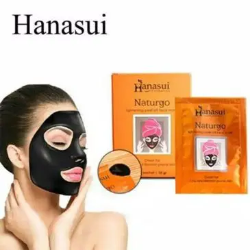 Masker Lumpur Komedo Naturgo Hanasui Sachet Gold - Gambar 2