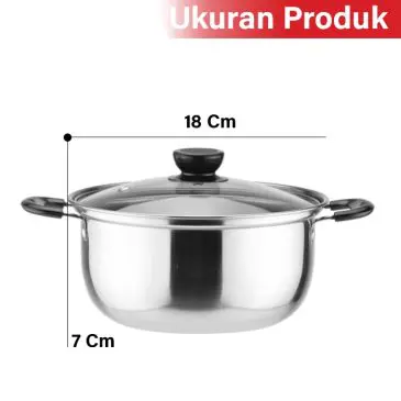 Panci Sop Stainless 16cm - Gambar 2