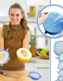 Cover Penutup Wadah Makanan 6in1 Silikon Elastis 6 Ukuran Cover