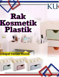 Rak Kosmetik Mini 8 Sekat Dengan Laci Bahan Plastik