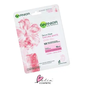 Serum sheet mask Garnier water glow putih pink