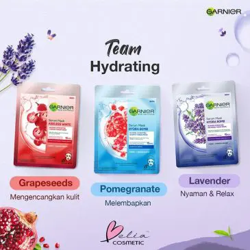 Serum sheet mask Garnier hydra bomb ageless white merah - Gambar 2