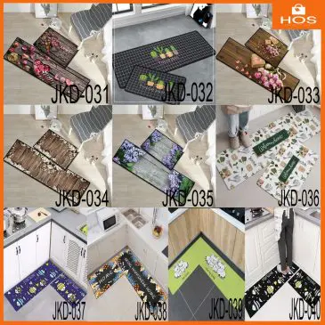 (1 Set isi 2pcs) Keset Lantai Dapur 2in1 JKD-017 Keset Panjang 120x40cm / Keset Pendek 60x40cm - Gambar 2