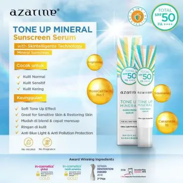 Azarine sunscreen Tone Up - Gambar 3