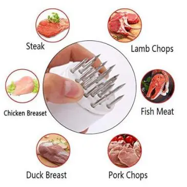 Alat Pelunak Pencacah dan Pelembut Daging Manual Dengan 24 Jarum Stainless Steel - Gambar 2
