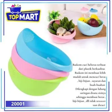 Baskom Saringan Cuci Serbaguna Buzz (Beras Buah Sayur) - Gambar 2