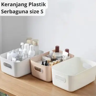 Storage Keranjang Plastik Penyimpanan Serbaguna Size S