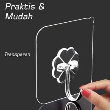 Gantungan Tempel Dinding Keramik Magic Hook Kait Bening - Gambar 2