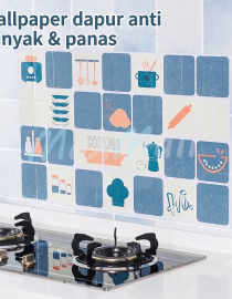 Wallpaper Dapur Anti Minyak dan Tahan Panas Motif Abu Cooking Uk. 75x45cm