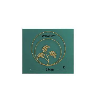 Ornamen gantung bulat daun ginko 04