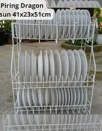 Rak Piring Besi Dragon Anti Karat Minimalis 3 Susun Size 41x23x51cm