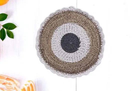 Hiasan dinding renda pingir mendong gray