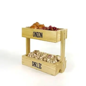 Rak Tempat Rempah Dapur 2 Tingkat Bahan Kayu