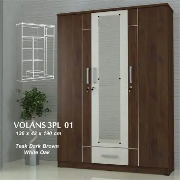 Lemari Pakaian 3 Pintu Astro Box ( VOLANS 01 )