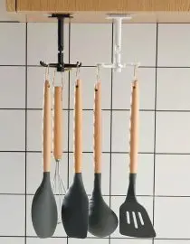 Gantungan Tempel Dinding Putar Serbaguna 6 Hook Kait