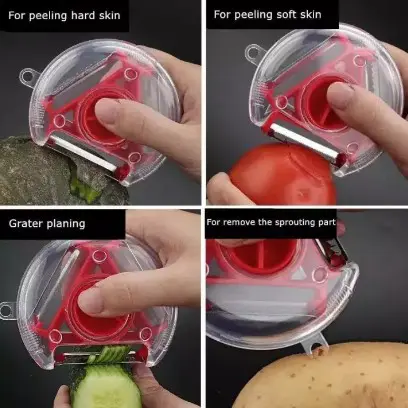 Peeler Alat Pengupas Buah Bulat Dengan 3 Sisi Pisau - Gambar 3