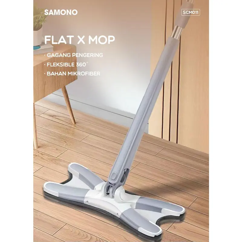 GM Bear Alat Pel Lantai Ultra Flat Mop X-Shape Rotasi 360 Derajat - Gambar 2